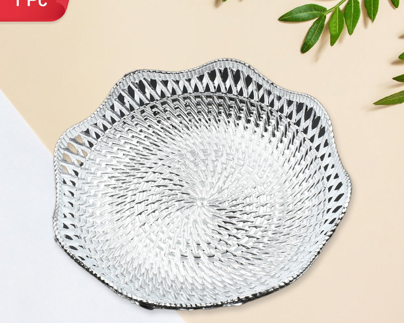 Round Serving Tray, Traditional Serving Tray, Multipurpose Serving Tray, Decorative Serving Platters, Mukhwas Serving Tray (1 Pc)