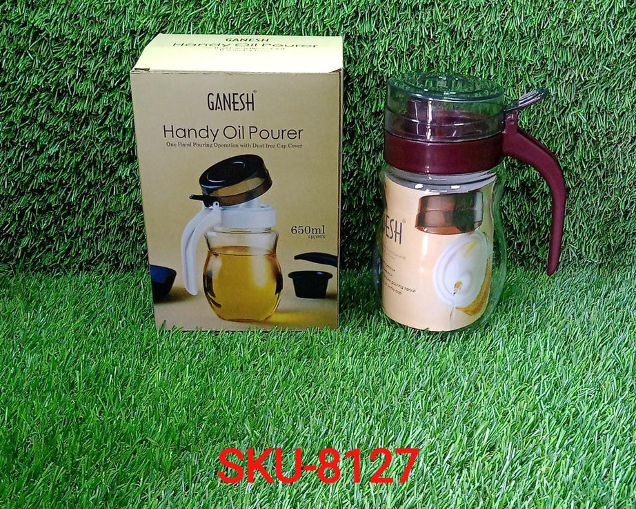 Small nozzle stainless steel oil container.