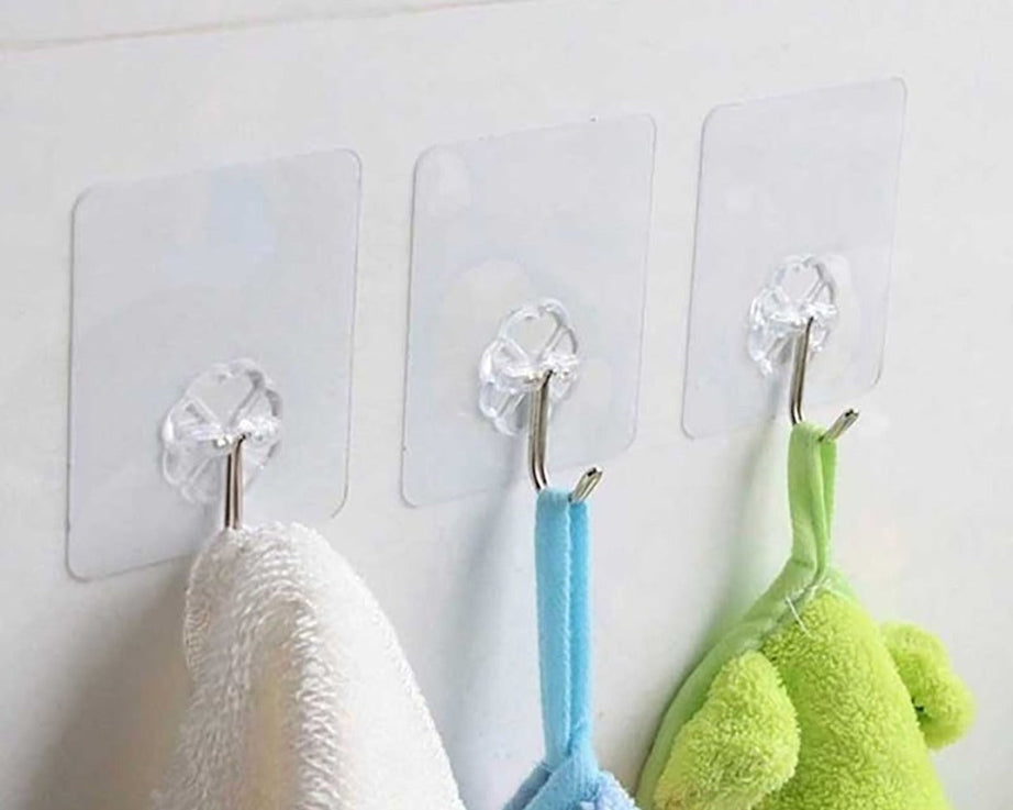 Strong adhesive hooks, stainless steel, pack of 100