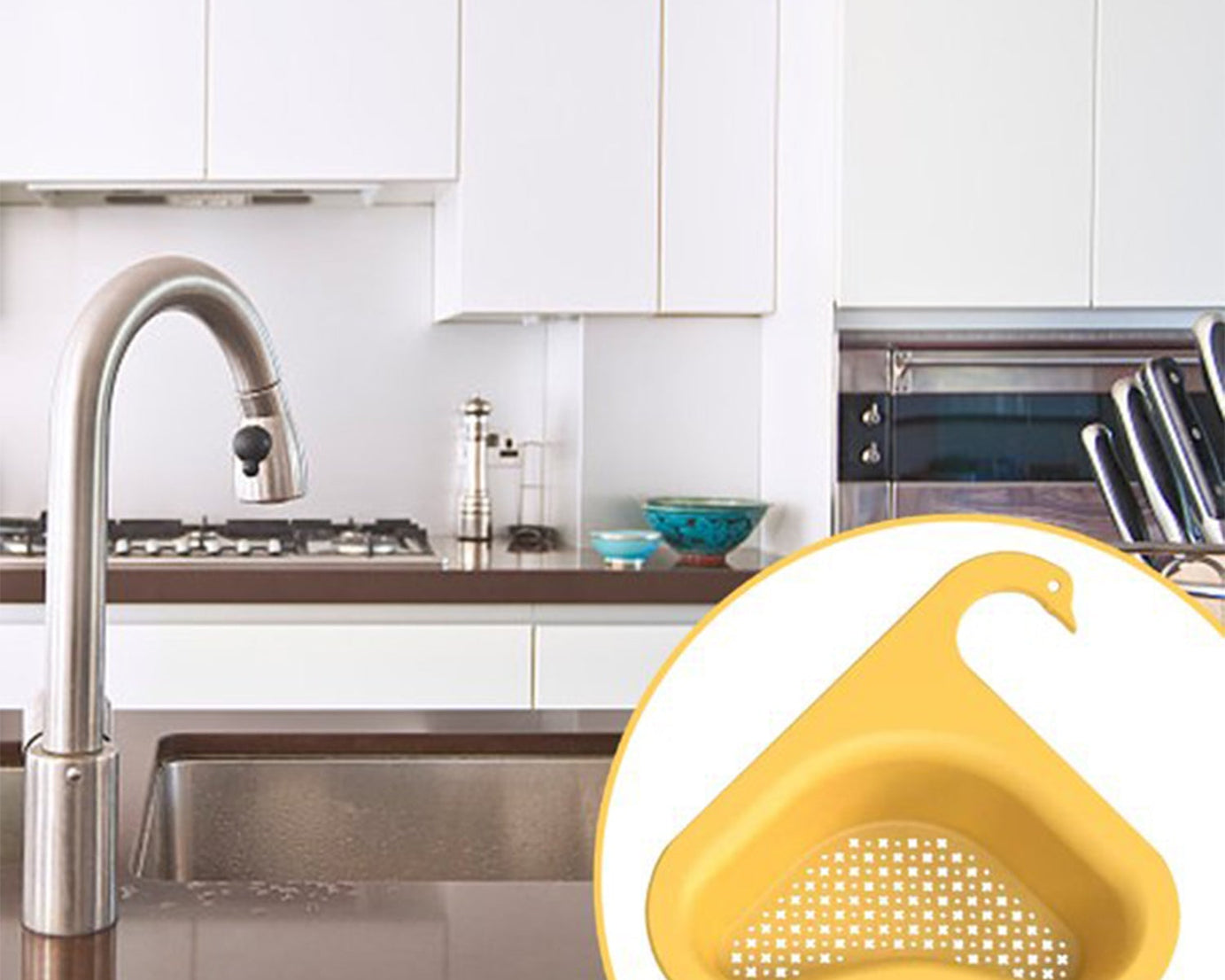 Kitchen waste strainer with a unique swan shape