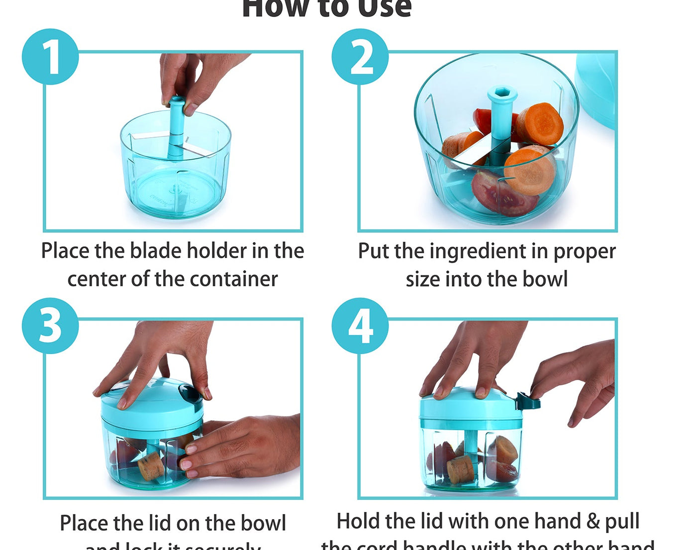 Ganesh Quick Vegetable Chopper, 725 ml, different views and details.