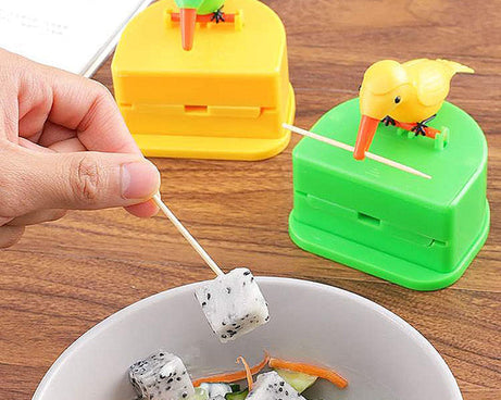 Toothpick storage box with automatic dispenser