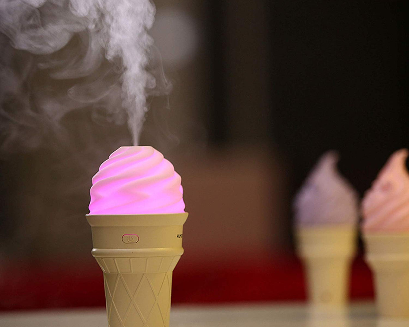 Ice Cream Design LED Humidifier for Freshening Air & Fragrance (Multicoloured)