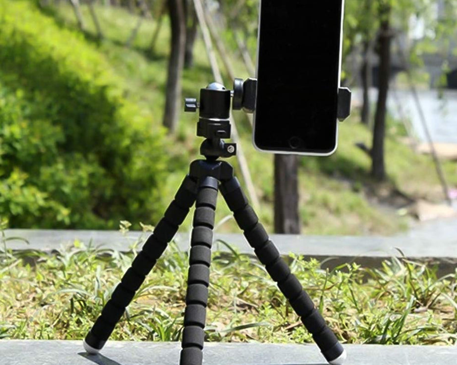 Portable Mini Octopus Tripod Stand with Phone Holder for Live Selfie, Mobile Phone Portable and Adjustable Stent