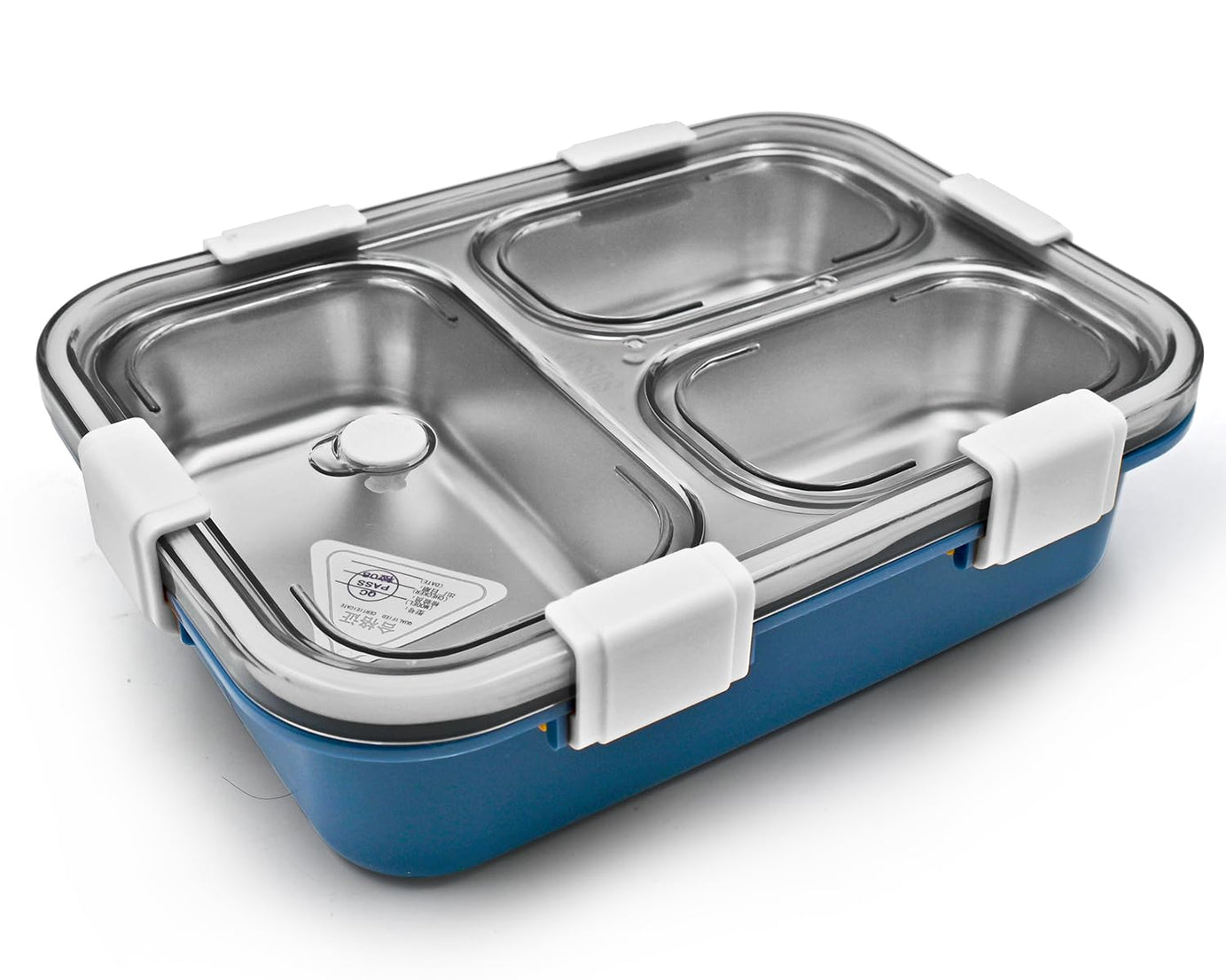 3 Compartment Transparent Stainless Steel Lunch Box for Kids, Tiffin Box, Lunch Box, Lunch Box for Kids, Insulated Lunch Box, Lunch Box for Office Women and Men, Stainless Steel Tiffin Box for Boys, Girls, School Office (Multi Color)