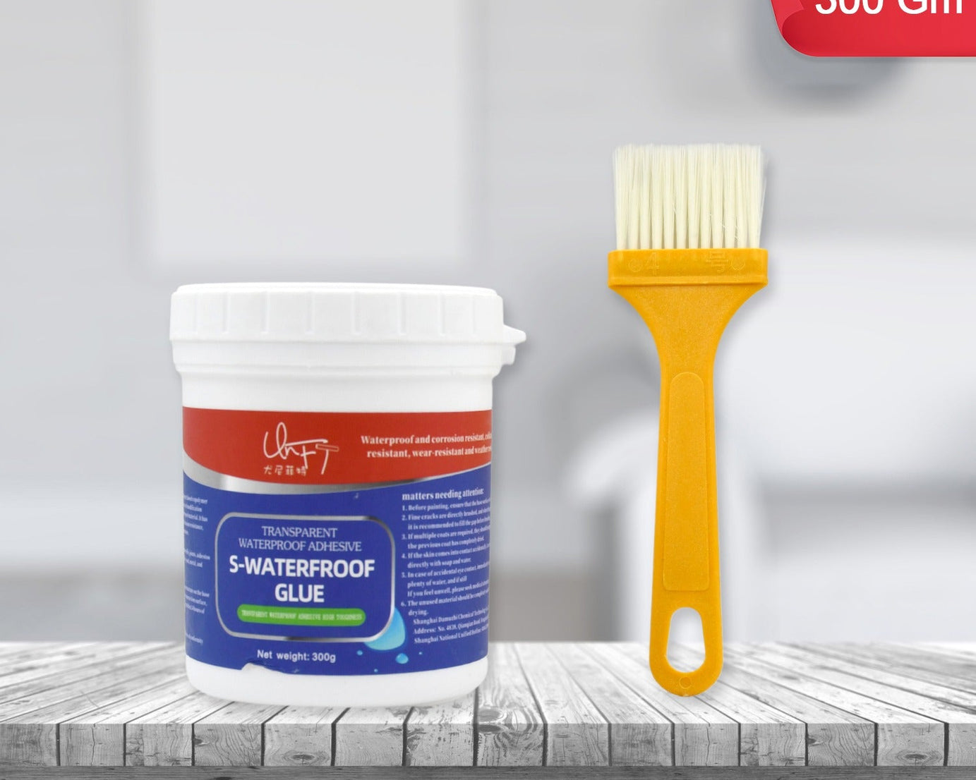 7935 Transparent Waterproof Glue 300g with Brush, Leakage Protection Outdoor Bathroom Wall Tile Window Roof, Anti-Leakage Agent, sealant glue, Roof Sealant Waterproof Gel