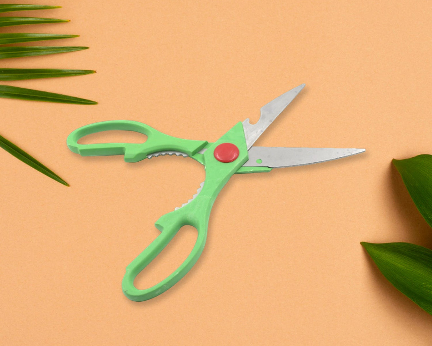 Multi-Function Kitchen Household for Vegetables, Fruit, Cheese & Meat Slices with Bottle Opener Stainless Steel Sea Food Scissor