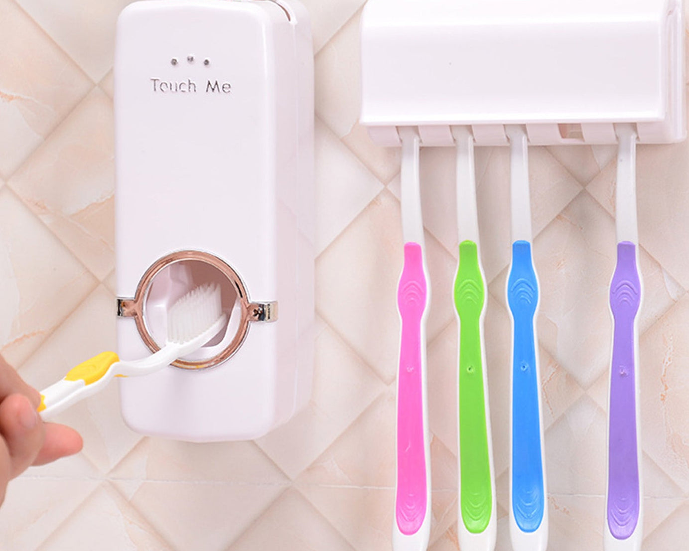 Toothpaste Dispenser & Tooth Brush Holder