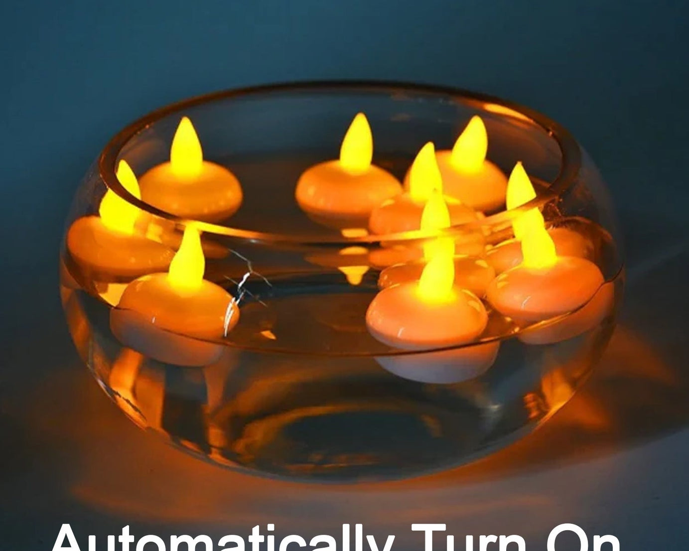 Set of 12 Flameless Floating Candles Battery Operated Tea Lights Tealight Candle - Decorative, Wedding.( Diya , Divo , Diva , Deepak , Jyoti ,)