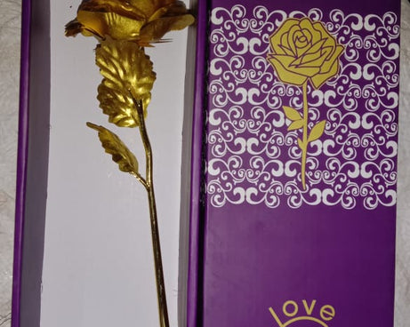 Luxury Decorative Gold Plated Artificial Golden Rose with Premium Box