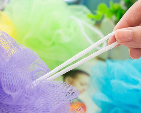 Bath sponge with scrubber for back and body care