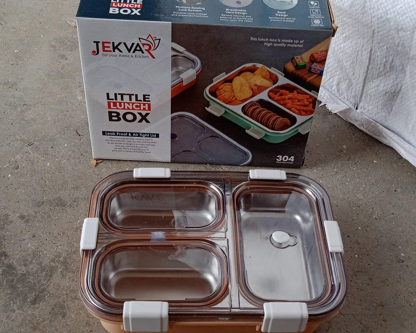 3 Compartment Transparent Stainless Steel Lunch Box for Kids, Tiffin Box, Lunch Box, Lunch Box for Kids, Insulated Lunch Box, Lunch Box for Office Women and Men, Stainless Steel Tiffin Box for Boys, Girls, School Office (Multi Color)