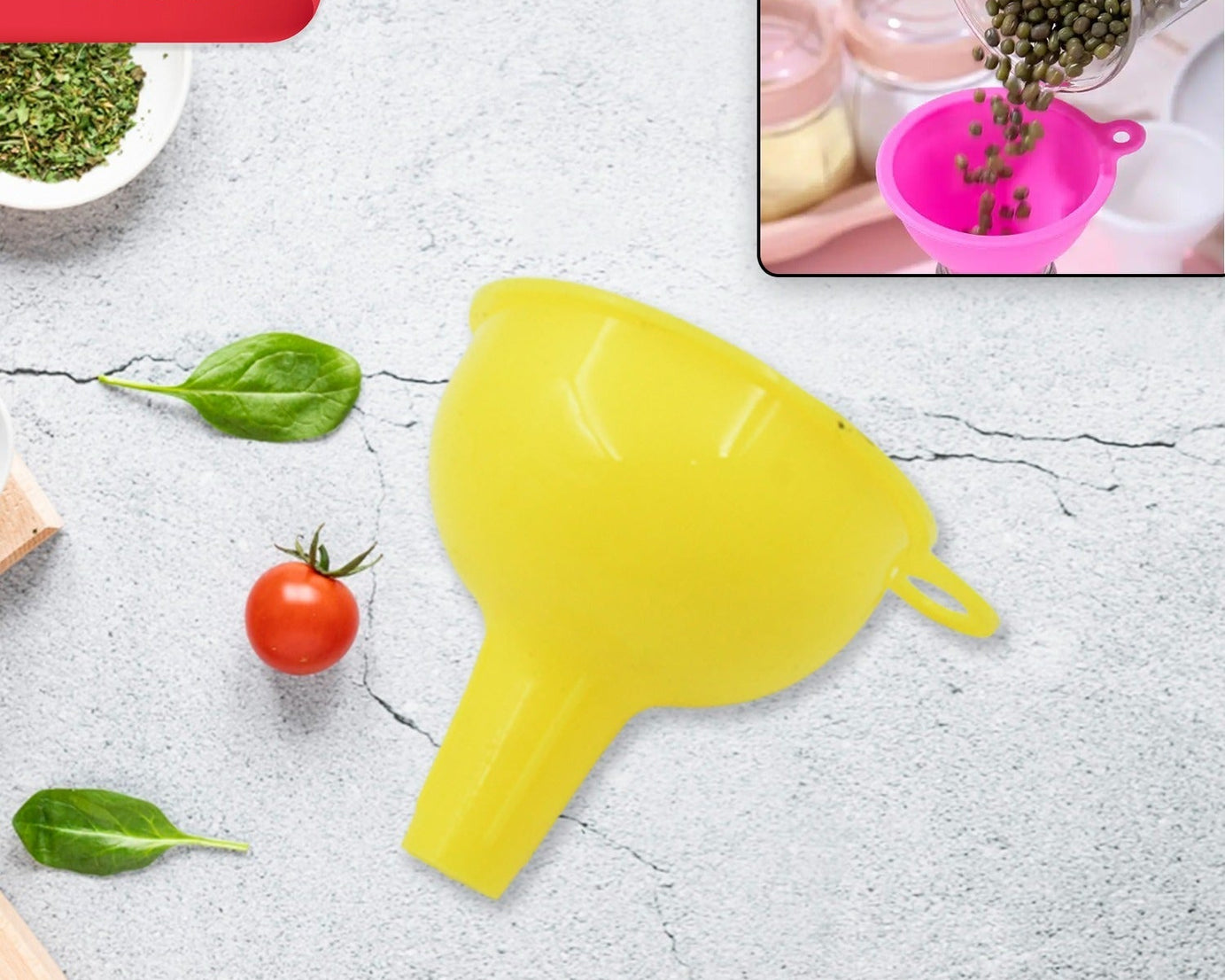 Silicone Funnel For Pouring Oil, Sauce, Water, Juice And Small Food-GrainsFood Grade Silicone Funnel