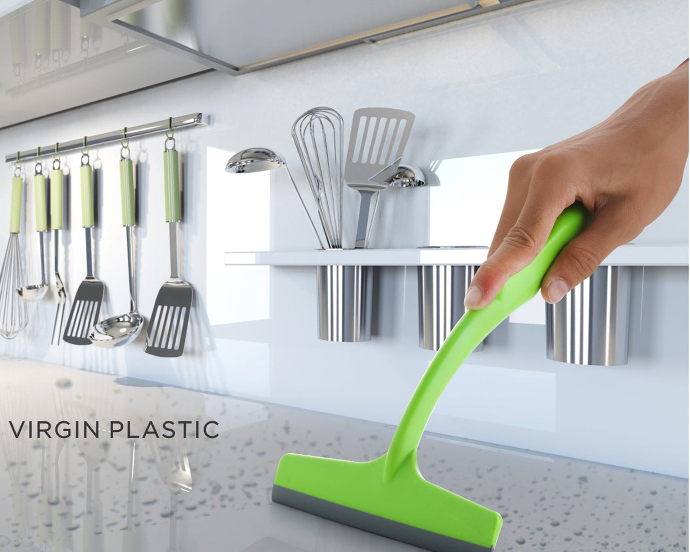Plastic kitchen wiper by Ganesh, detailed views.