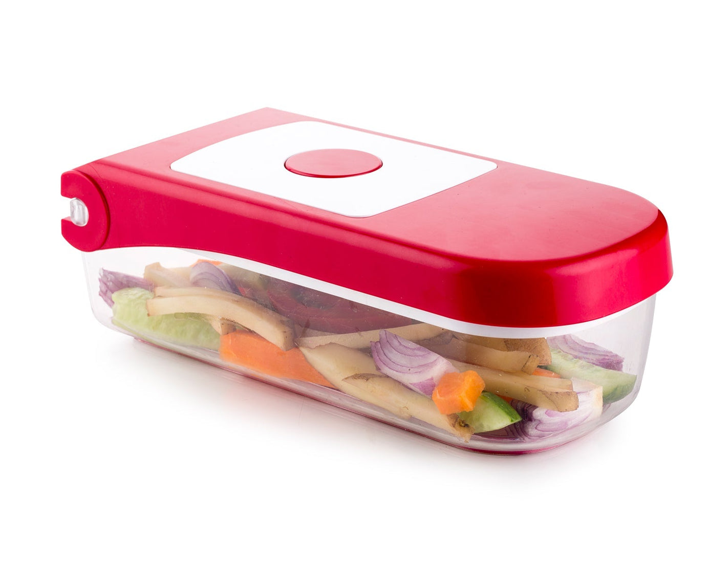 8102 Ganesh Plastic Chopper Vegetable and Fruit Cutter, Red