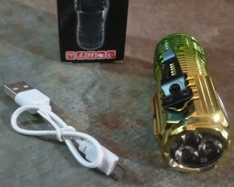 USB Chargeable Mini 3 LED Flashlight / Torch Light (1 Pc)