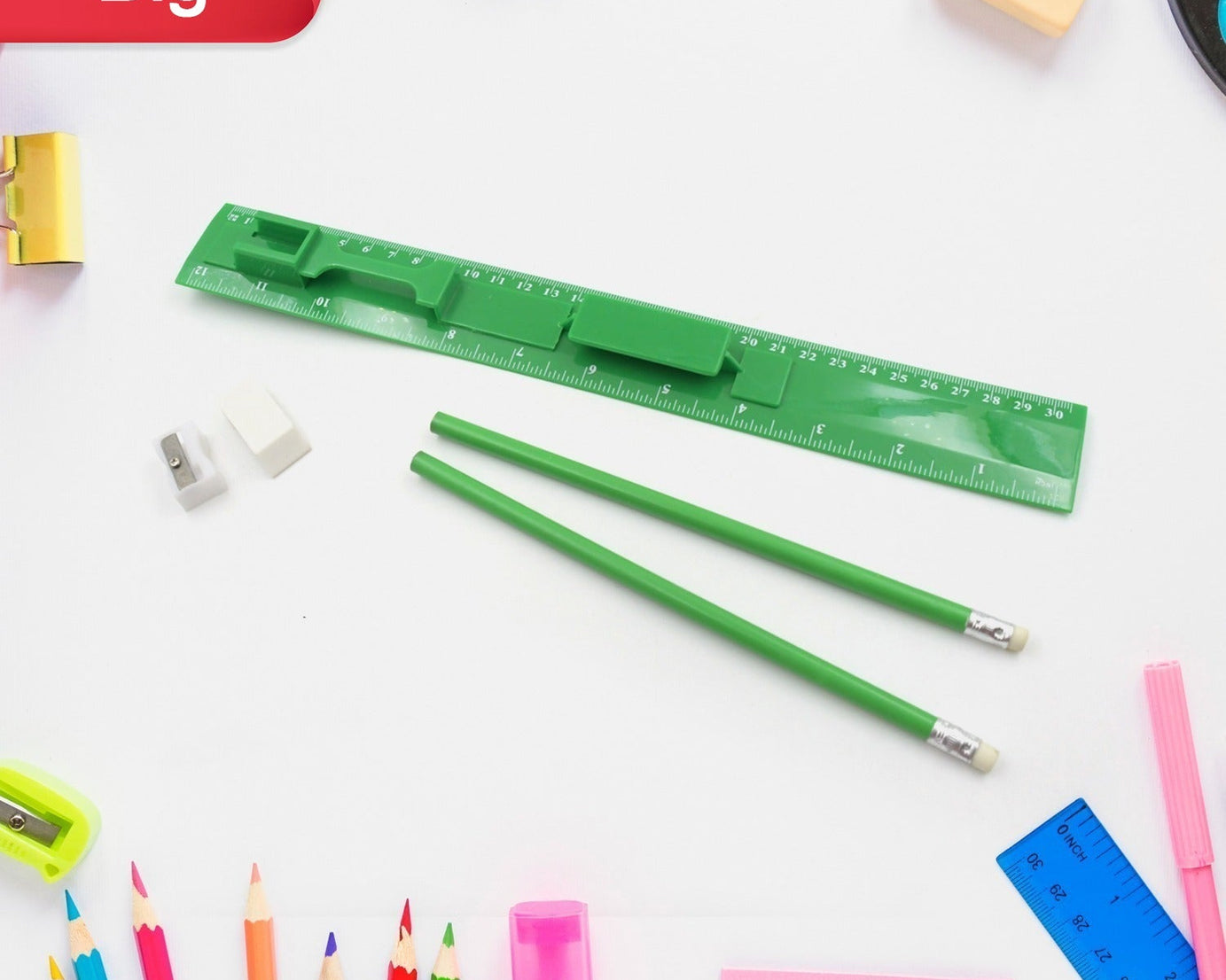 4532 School / Office Set (ruler / 2 pencils / eraser / sharpener) Stationary Set 5 Items Educational Item for School Going Kids, Stationary Set for Girls Boys/Stationary for School/Gift Pack for Girls Kids/Birthday Gift Kids (5 Pc Set )