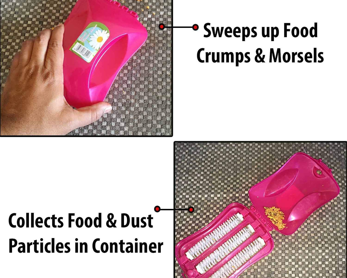 Plastic Handheld Carpet Roller Brush Cleaning with Dust Crumb Collector, Wet, and Dry Brush