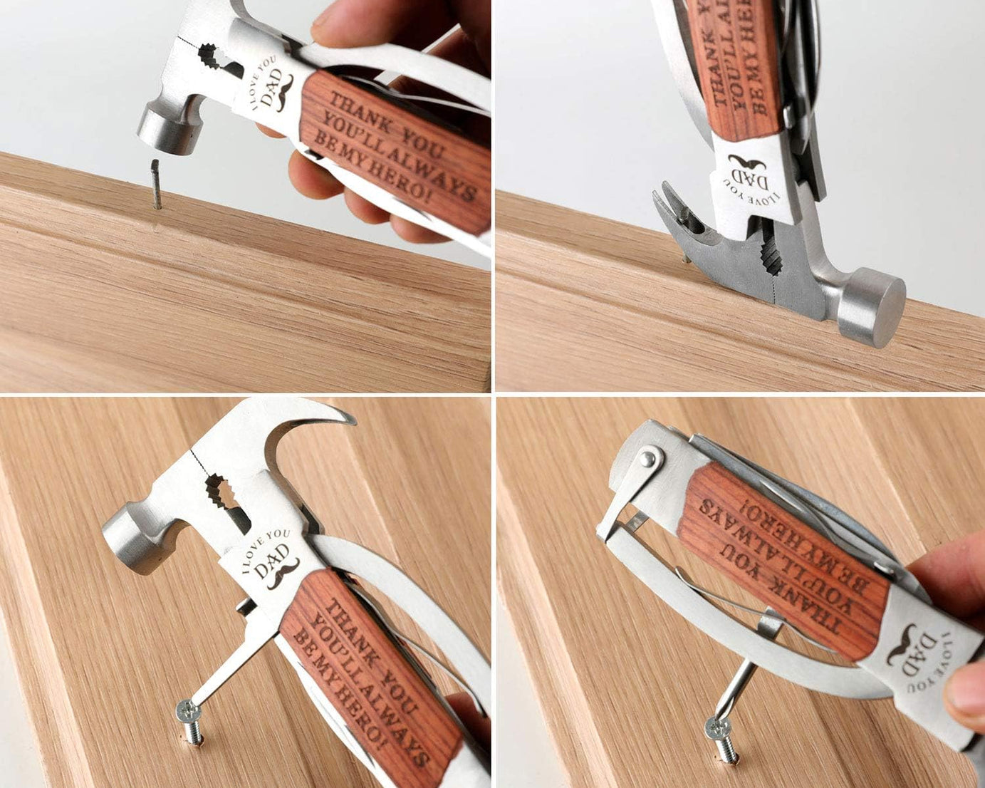 Fathers Day Gifts, Dad Birthday Gifts for Dad from Daughter Son, All in One Tools Hammer Multitool, Opener Screwdriver, Cool Gadget Christmas Gifts Stocking Stuffer for Men, Outdoor Camping