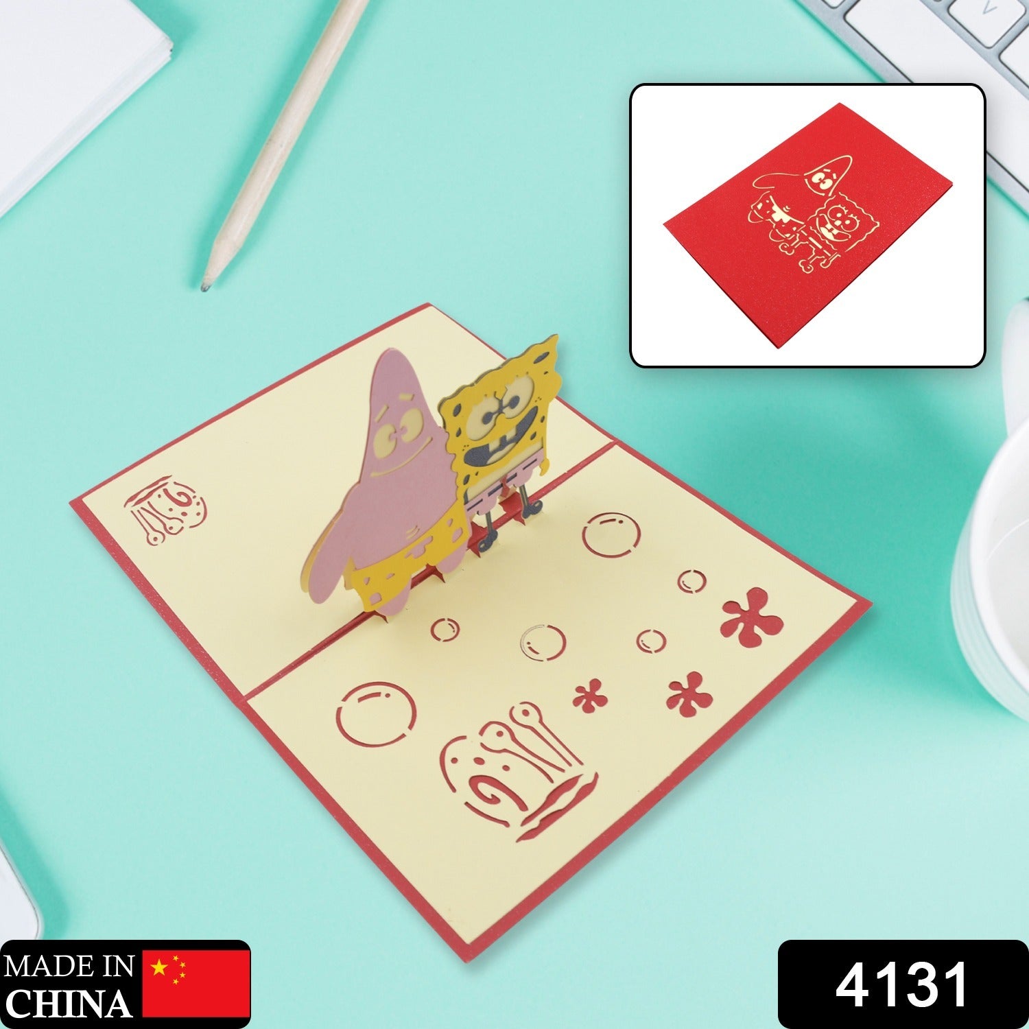 3D Paper Wish Card High Quality Paper Card All Design Card Good Wishing Card (All 3D Card Birthday, Christmas Card, Cartoon Card, Love Heart Card) (1 Pc)