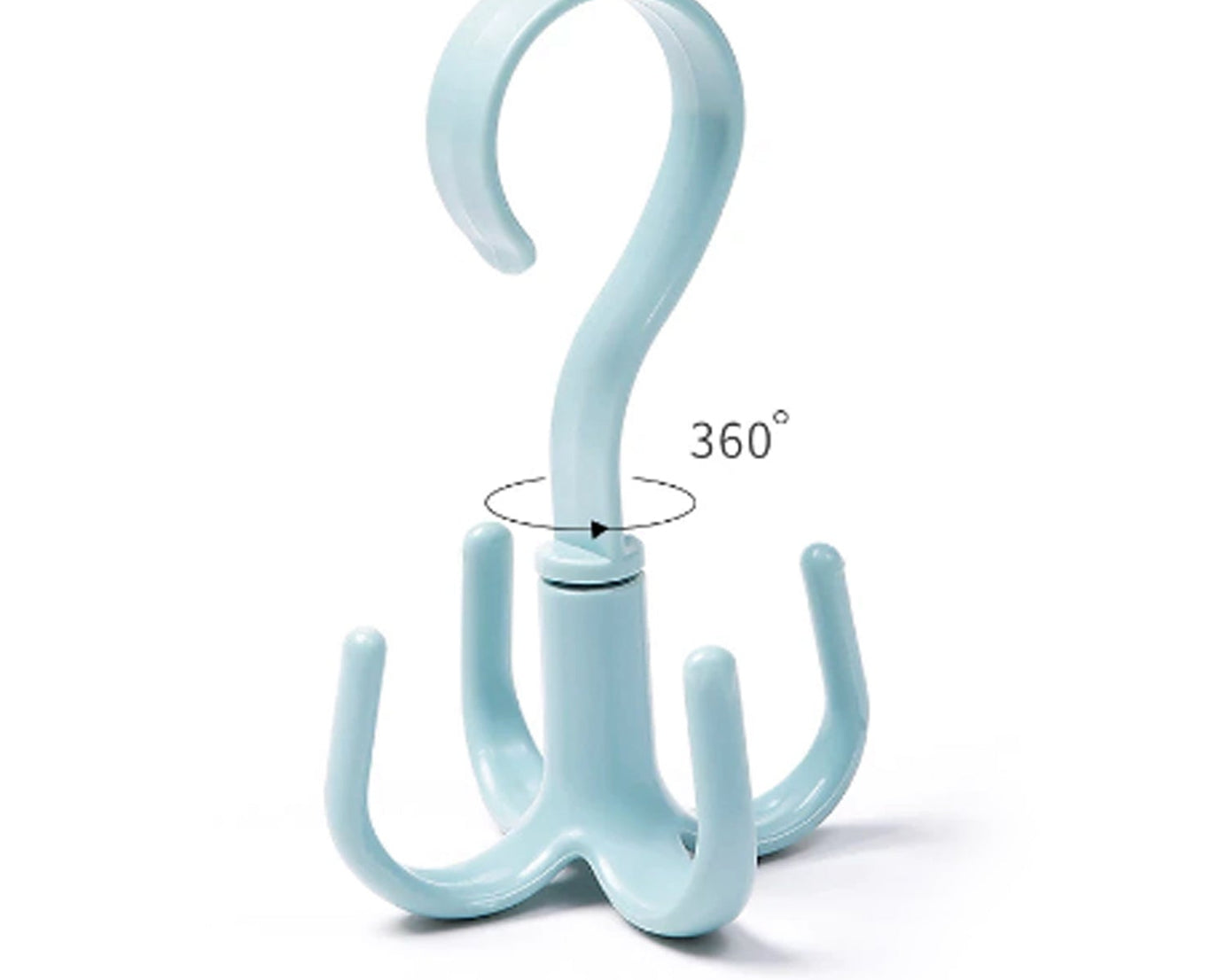 360-degree rotating purse rack with 4 claws.