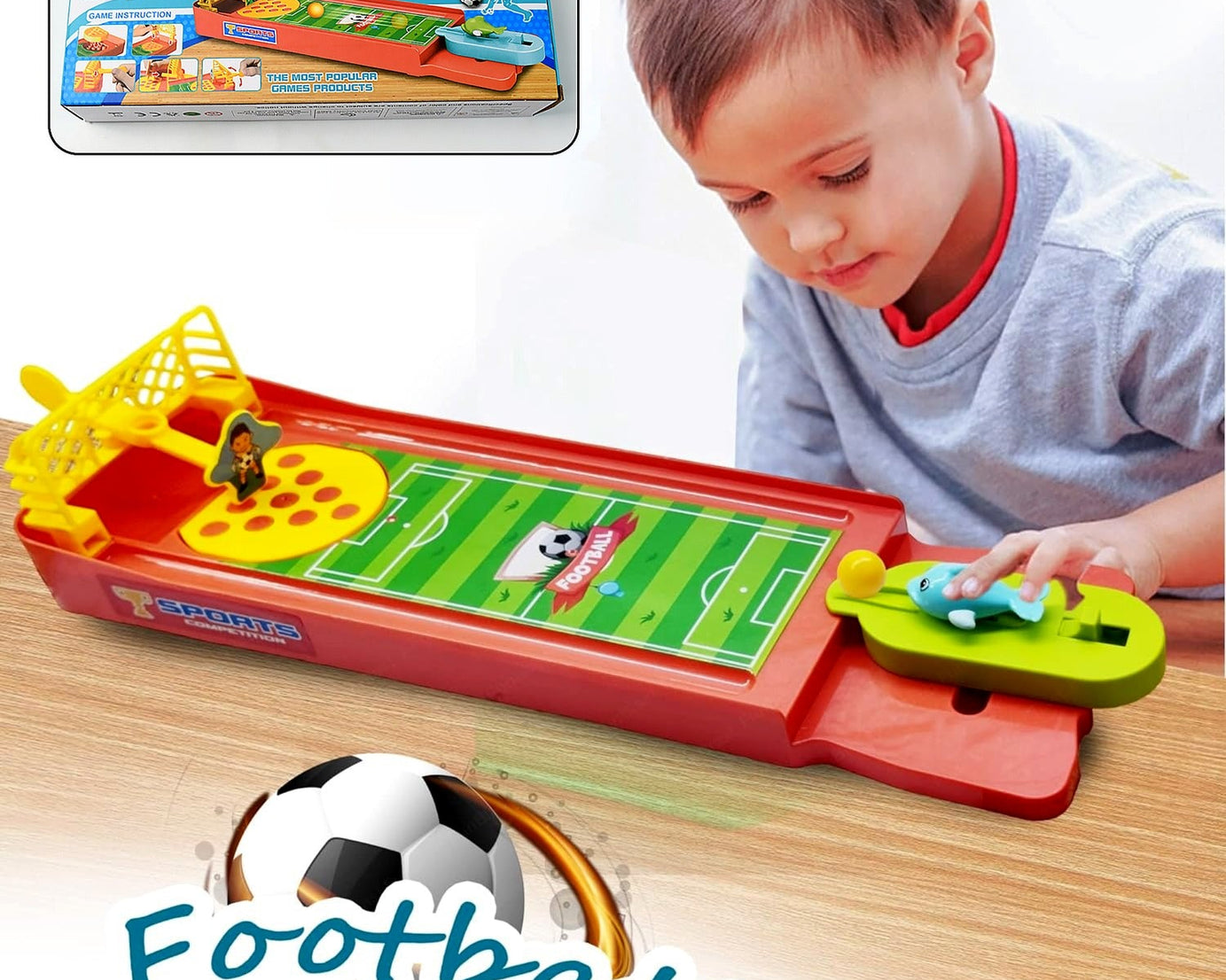 Mini Table Top Finger Football Game for Kids-Desktop Game for Kids & Adults, Fun Indoor Finger Bowling Game for Boys & Girls, Family Board Game