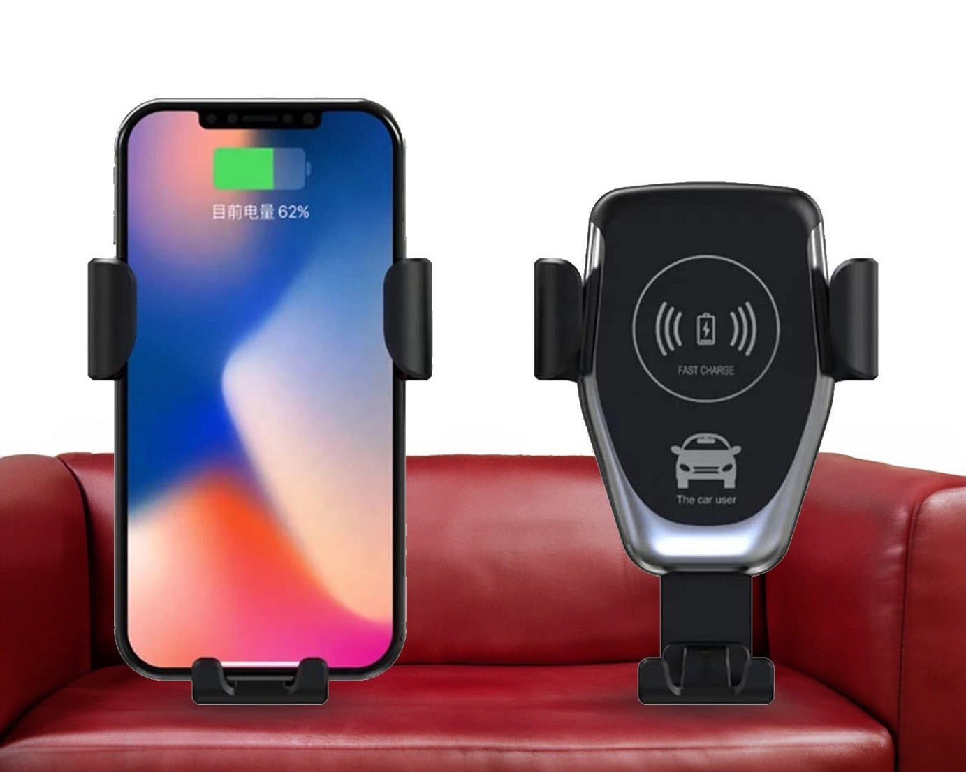 Car Phone Holder Wireless Car Charger 10W Qi Fast Charging Car Charger Gravity Auto Clamping 360° Rotation Air Vent Car Mount Holder
