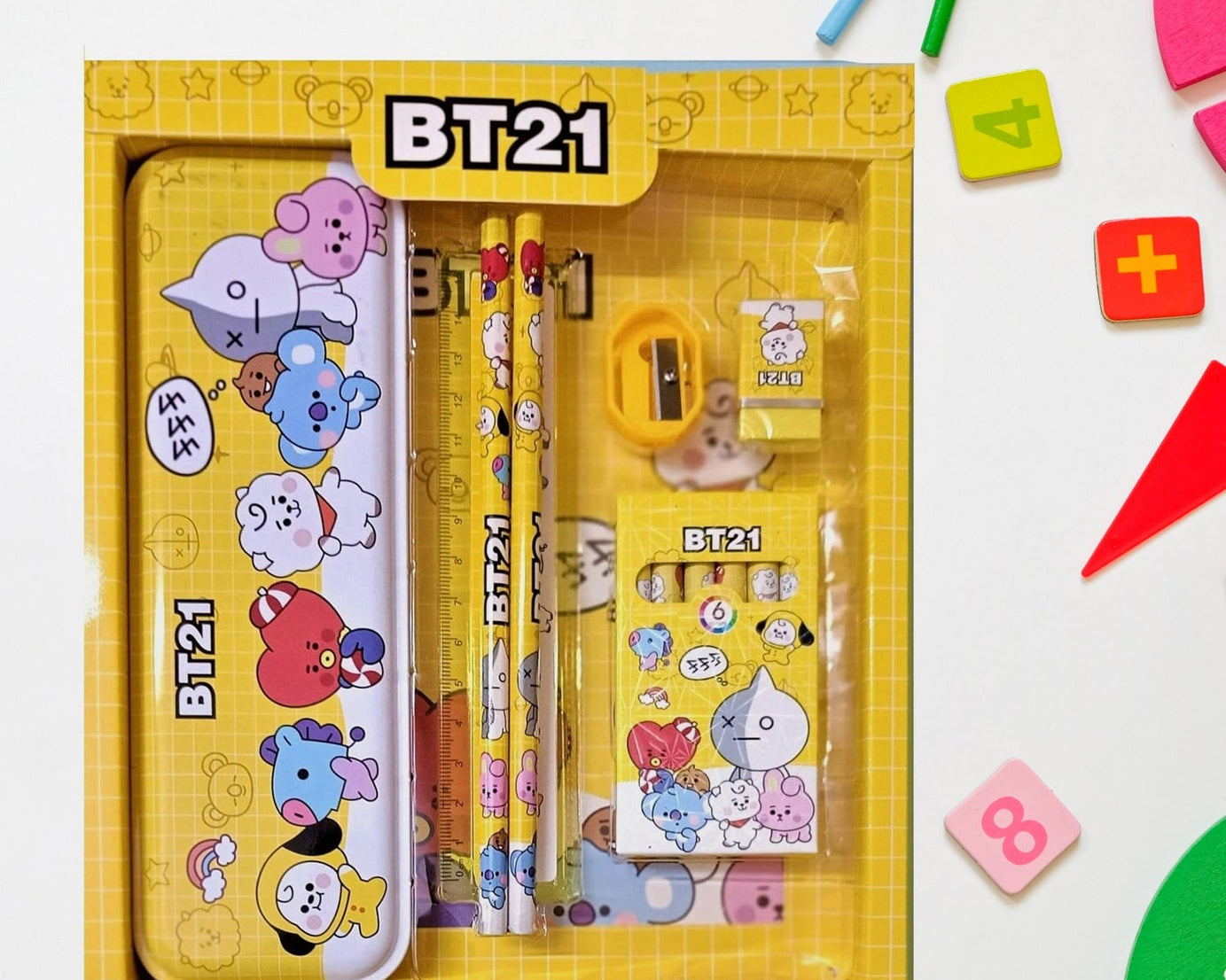 Stationery Kit for Kids - Stationery Set, Includes Metal Pencil Box, Sharpener, Pencil and Eraser Set, School Supply Set, Birthday Return Gift for Kids, Boys, Girls (12 pc Set)