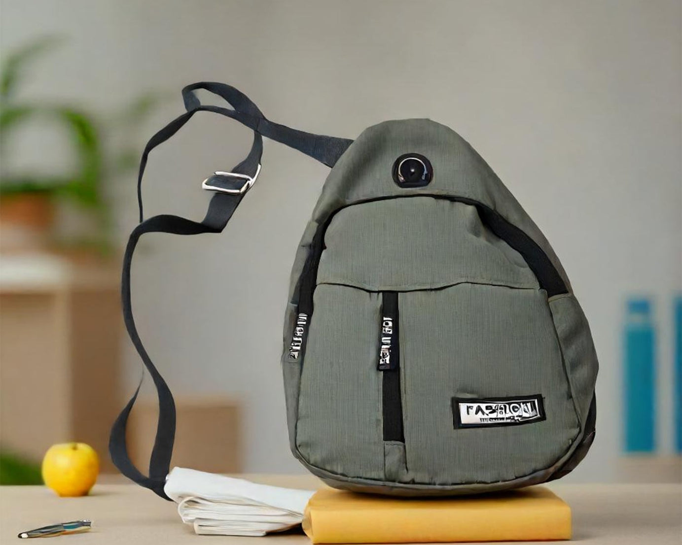 Waterproof Anti Theft Cross-body fanny pack waist bag, Shoulder Bags Chest Men Casual fashion USB Charging earphone hook Sling Travel Bag (1 Pc)