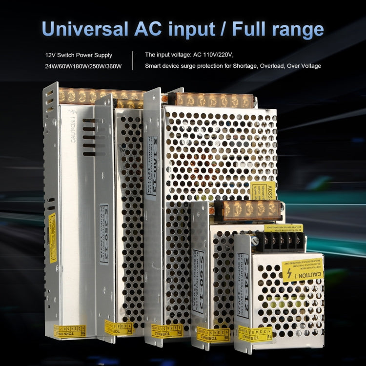 S-24W-12 24W AC 220V to DC 12V 2A Car Regulated Switching Power Supply, S-24W-12