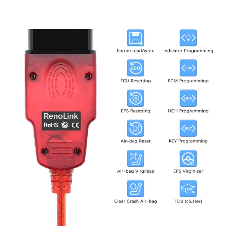 For Renault Renolink V2.10 Car Diagnostic OBD OBD2 ECU Programmer ECM UCH Key Programmer Tool, V2.10