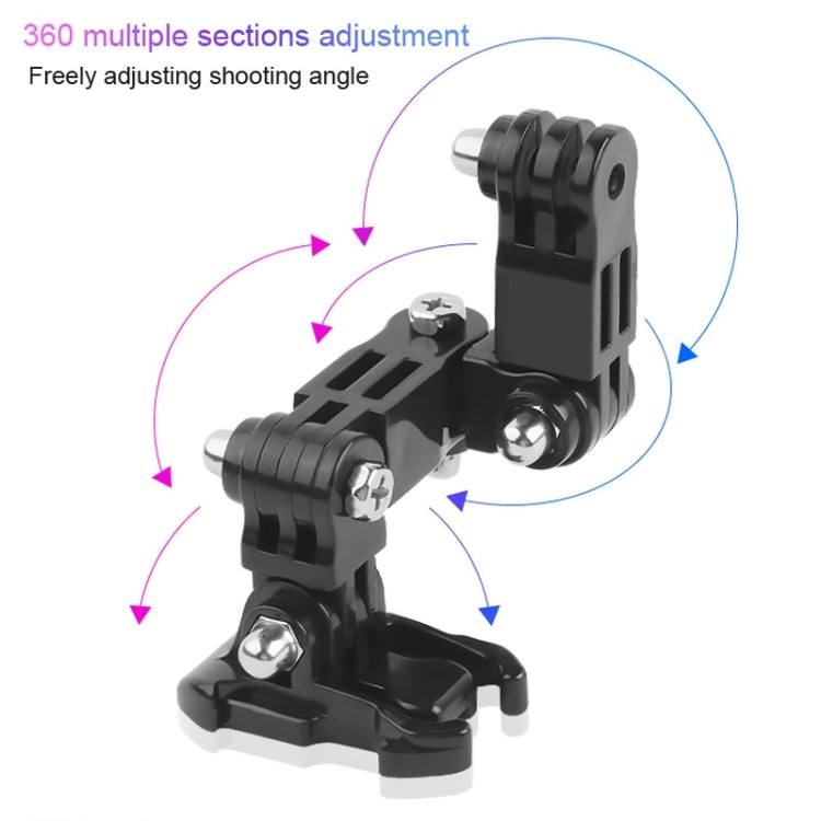 Cycling Helmet Adhesive Multi-Joint Arm Fixed Mount Set with J-Hook Buckle Mount & Screw for GoPro, Insta360, DJI and Other Action Cameras