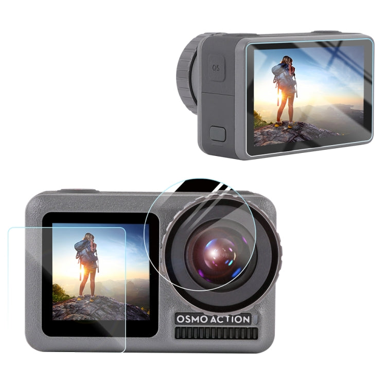For DJI Osmo Action 3-in-1 Lens Front and Back LCD Display HD Protective Film, For DJI Osmo Action