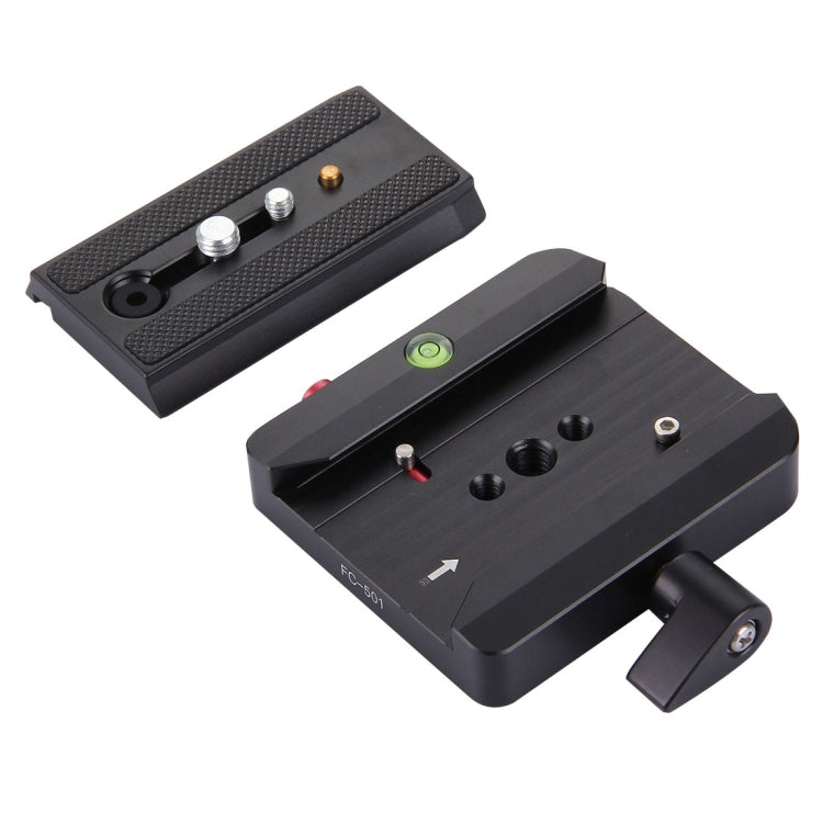 Fittest FC-501 Quick Release Assembly Aluminium Alloy Clamp Adapter with Quick Release Sliding Plate for Manfrotto Tripod 577 Replacement