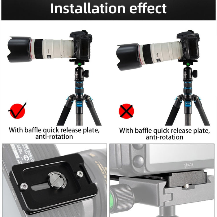 BEXIN PL-80 Anti-rotation Quick Release Plate with Rubber Cushion, PL-82