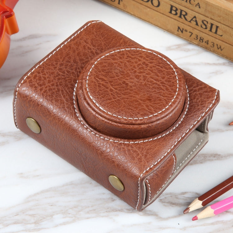 For Canon PowerShot G7 X Full Body Camera PU Leather Camera Case Bag with Strap, For Canon PowerShot G7 X