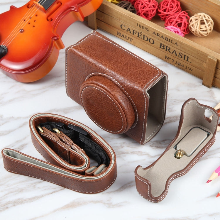 For Canon PowerShot G7 X Full Body Camera PU Leather Camera Case Bag with Strap, For Canon PowerShot G7 X
