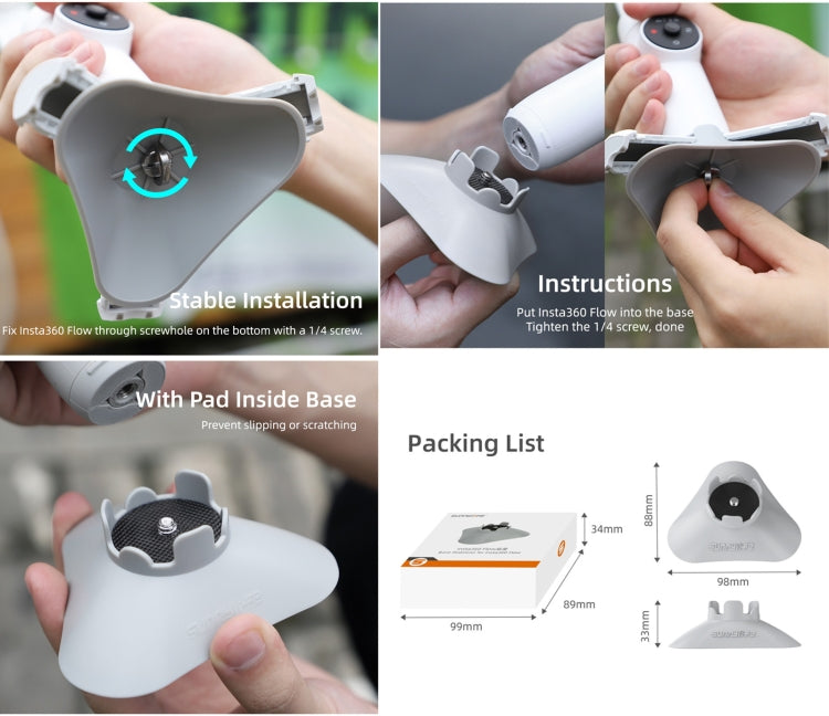 For Insta360 Flow Sunnylife Plastic Gimbal Tripod Base Stand