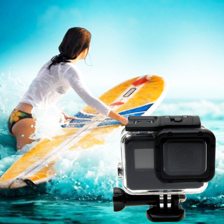 For GoPro HERO6 /5 30m Waterproof Housing Protective Case + Hollow Back Cover with Buckle Basic Mount & Screw, No Need to Disassemble Lens(GP413), Housing Case+ Back cover