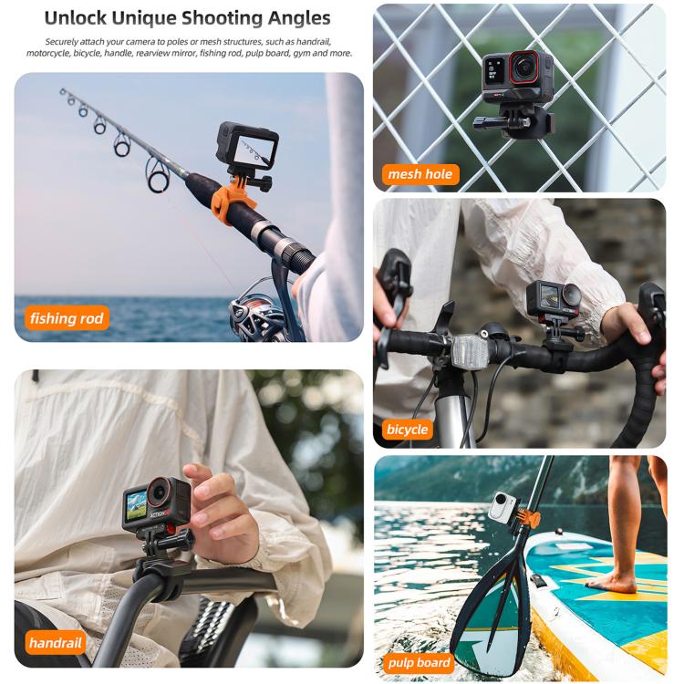 Sunnylife Action Camera Flexible Mount 360 Strap Wrap Band Mount Bike Tube Clip Holder