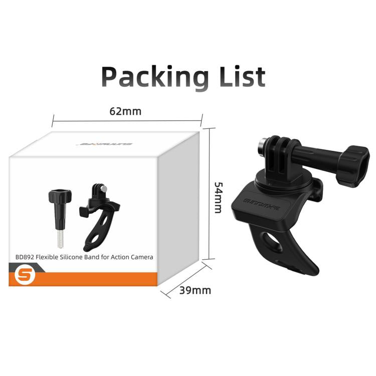 Sunnylife Action Camera Flexible Mount 360 Strap Wrap Band Mount Bike Tube Clip Holder