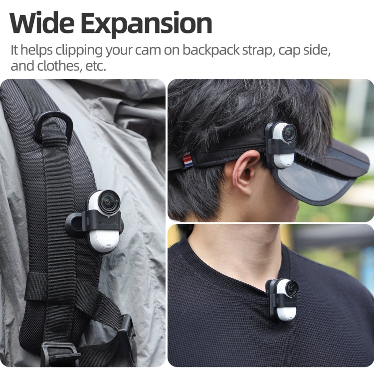 For Insta360 GO3 / GO 3S Sunnylife 360 Degree Rotation Backpack Clip Action Camera Clamp Mount