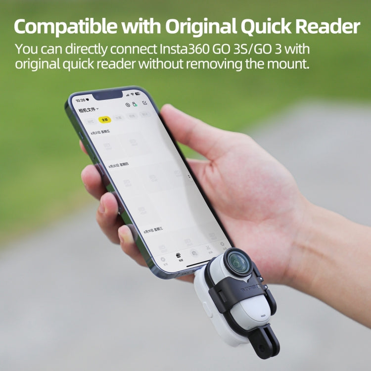 For Insta360 GO 3S / GO 3 Sunnylife Foldable Vertical-Horizontal Mount Adapter Protective Frame Brackets Housing Case, Vertical-Horizontal Mount