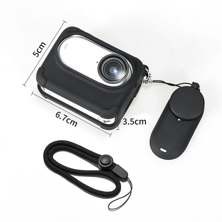 For Insta360 GO 3S Camera Charging Case Silicone Case with Lens Cap & Strap, For Insta360 GO 3S