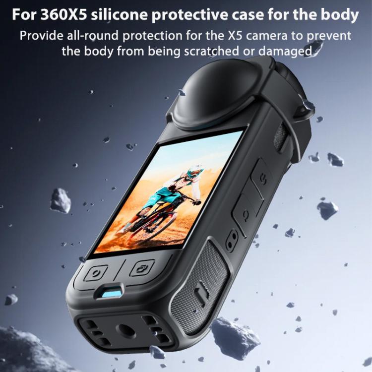 For Insta360 X5 Camera Body Cover Silicone Case with Lens Cover