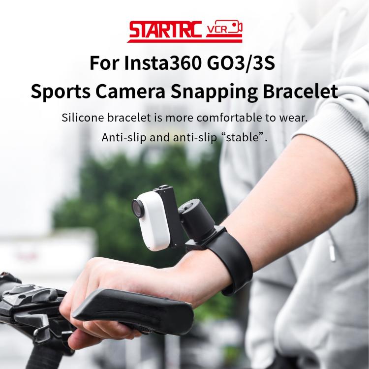 For Insta360 GO 3S / GO 3 STARTRC Silicone Wristband Snap Ring Quick Release Fixed Adapter Mount