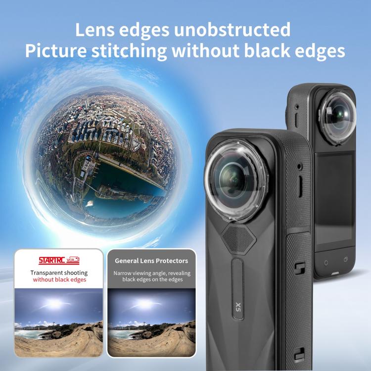 For Insta360 X5 STARTRC Slim Protective Lens Guad PC Lens Cover, Slim PC Lens Cover