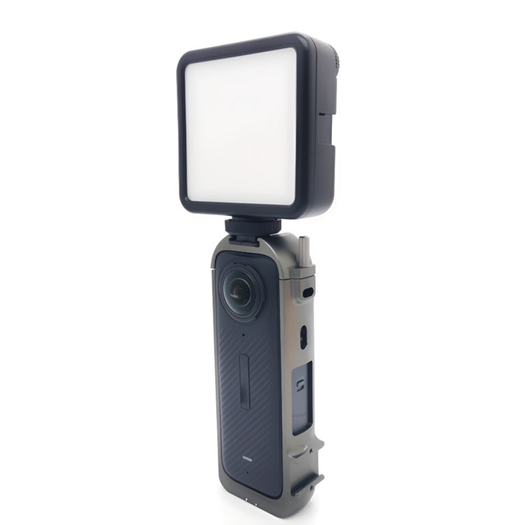 For Insta360 X4 Metal Protective Cage Rig Housing Frame with Expand Cold Shoe Base & Tripod Adapter, Metal Frame