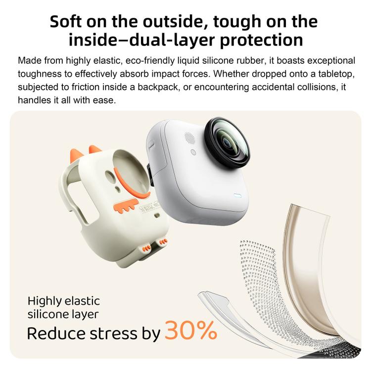 For Insta360 GO Ultra STARTRC Cute Dragon Silicone Protective Cover with Lanyards, For Insta360 GO Ultra