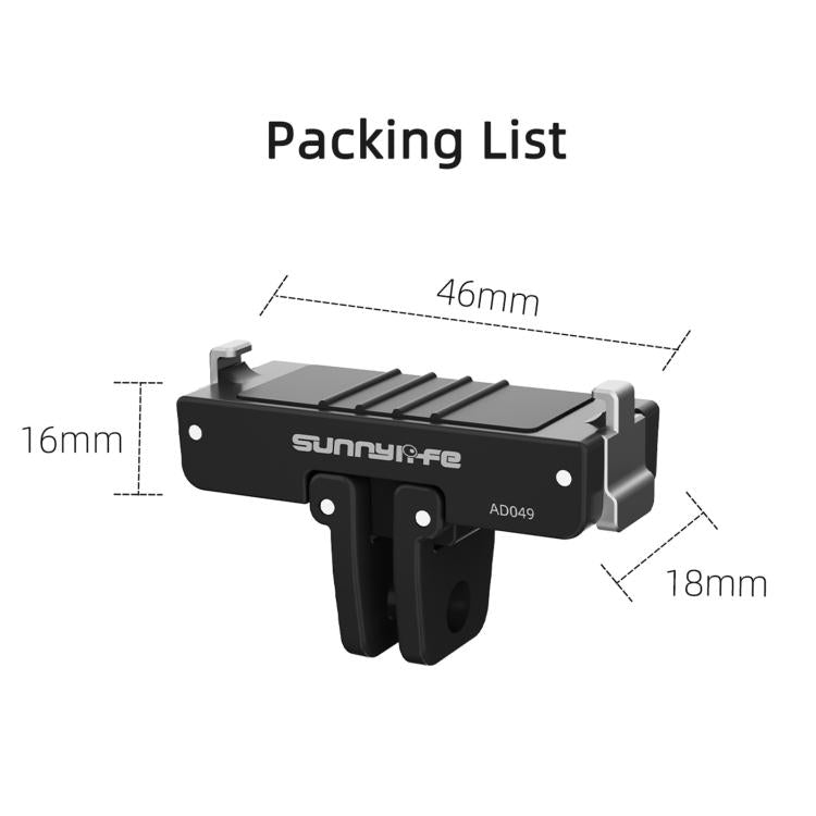 For Insta360 GO Ultra Sunnylife Magnetic Quick Release Adapter Mount Foldable Base Dual-Claws 1/4 Adapter